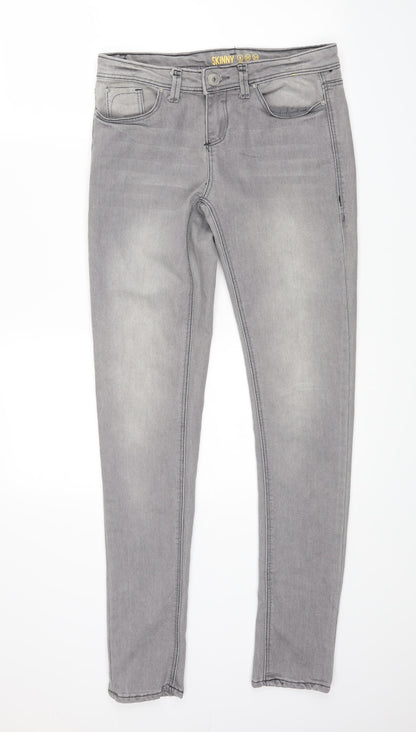 Primark Womens Grey  Denim Skinny Jeans Size 8 L27 in