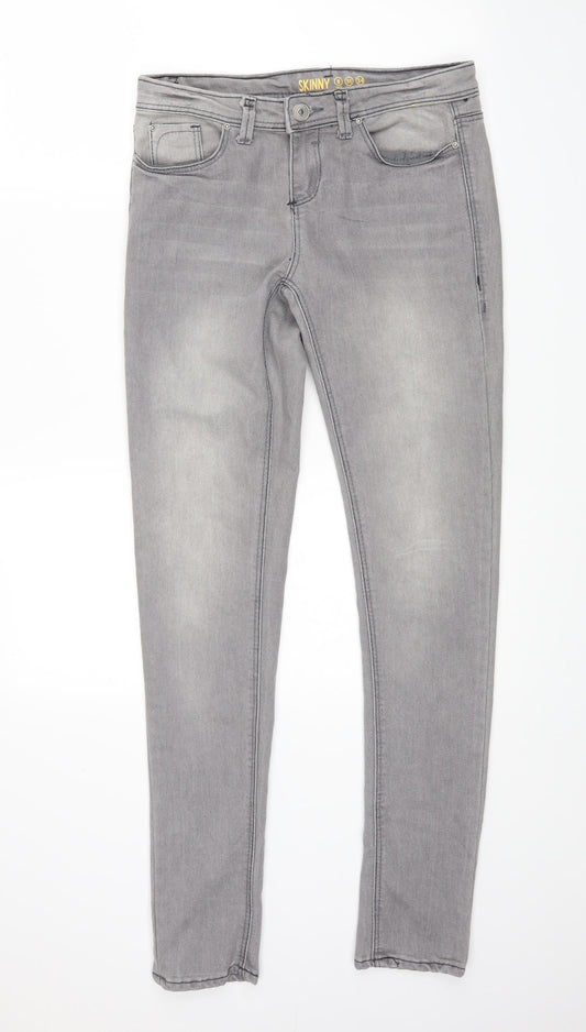 Primark Womens Grey  Denim Skinny Jeans Size 8 L27 in