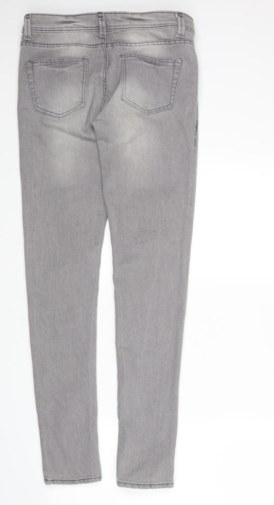 Primark Womens Grey  Denim Skinny Jeans Size 8 L27 in