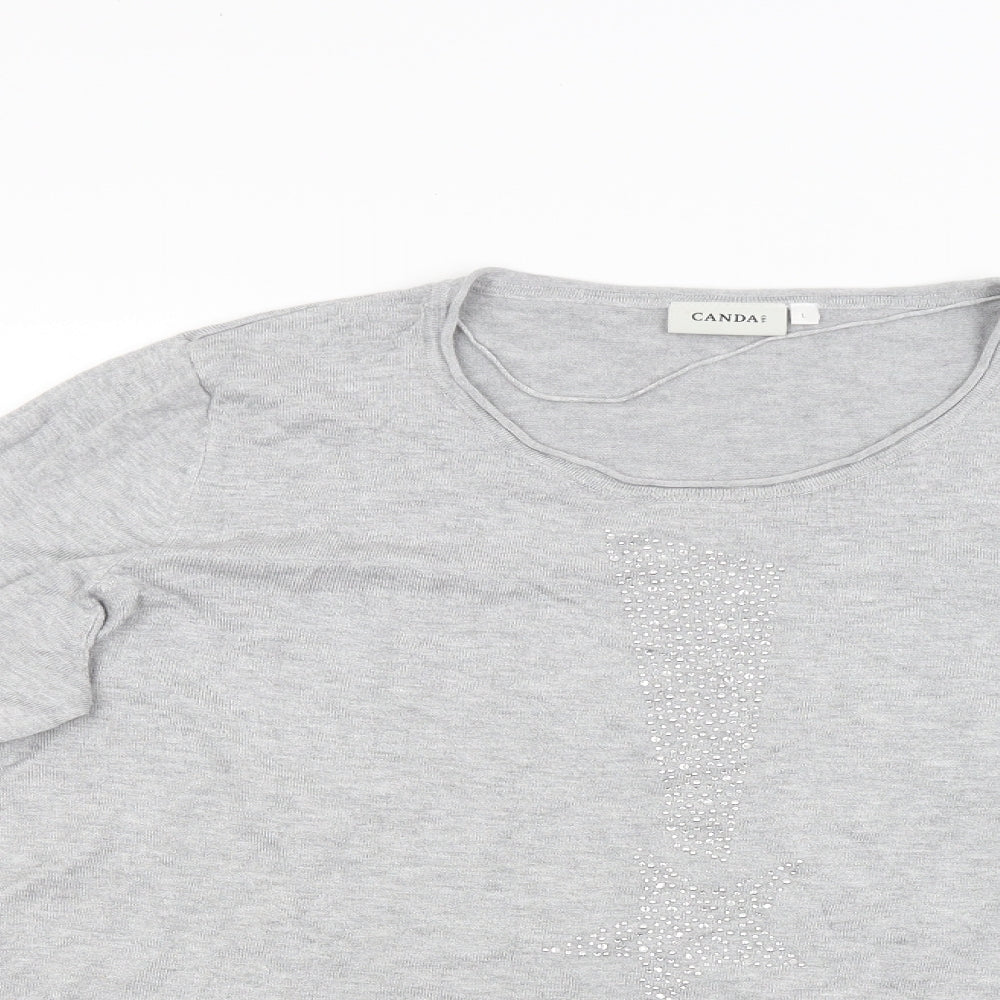 Canda Womens Grey   Pullover Jumper Size L