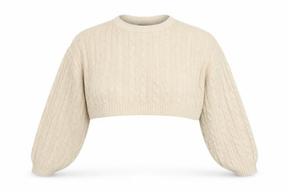 Front view of I SAW IT FIRST women’s beige shrug jumper, size S