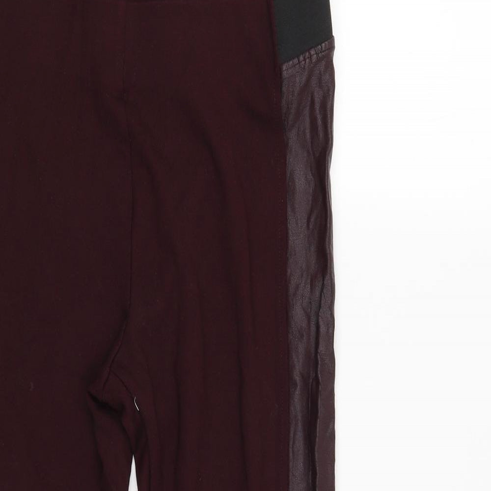 M&S Womens Red   Trousers  Size 10 L24.5 in