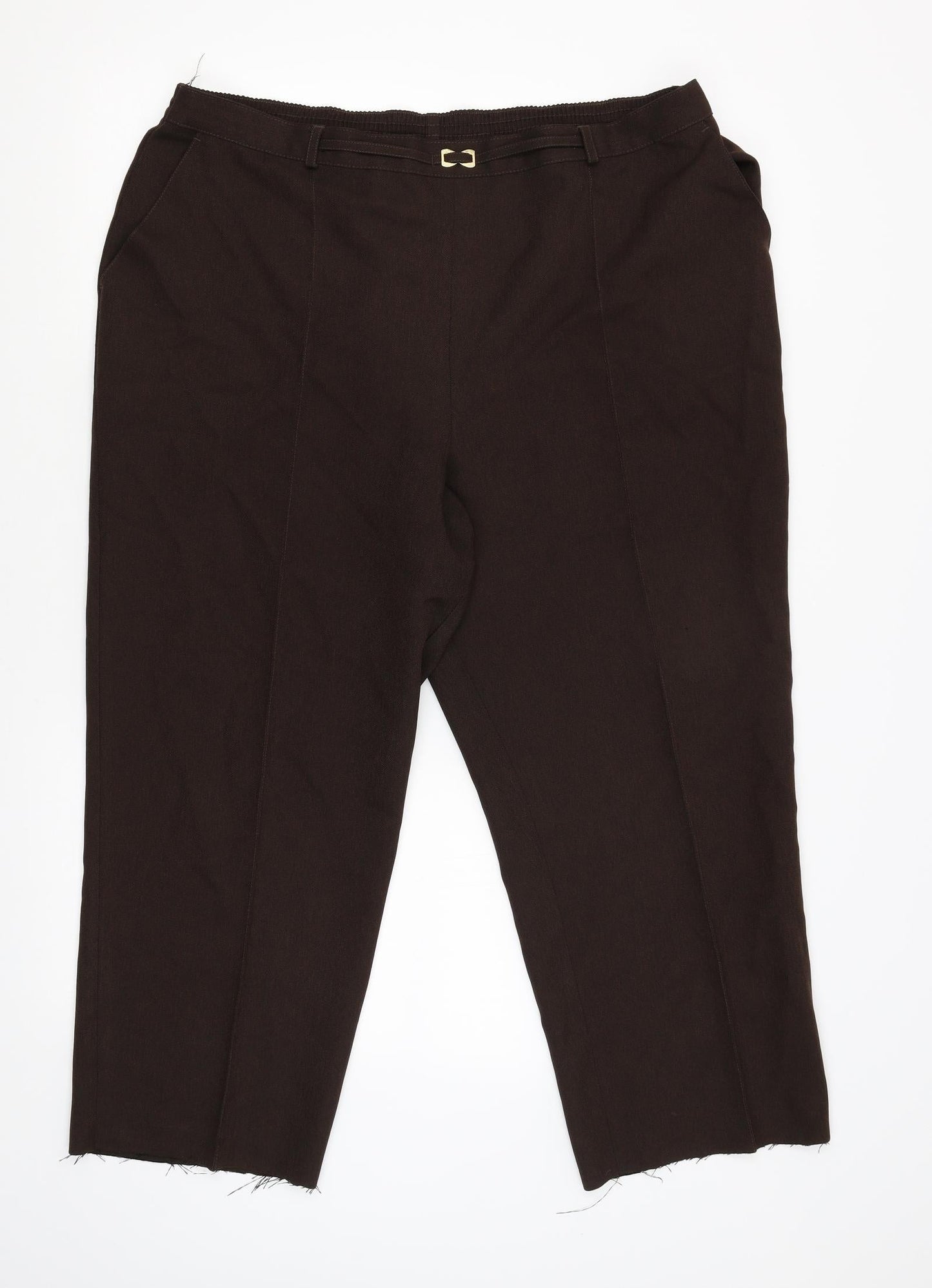Womens UK Size 20 Marks and Spencer Regular Fit Cargo Brown Trousers