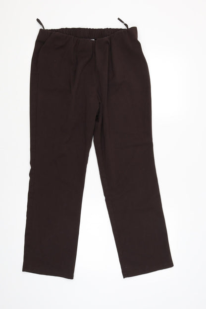 Womens UK Size 14 Preworn Regular Fit Capri Brown Trousers