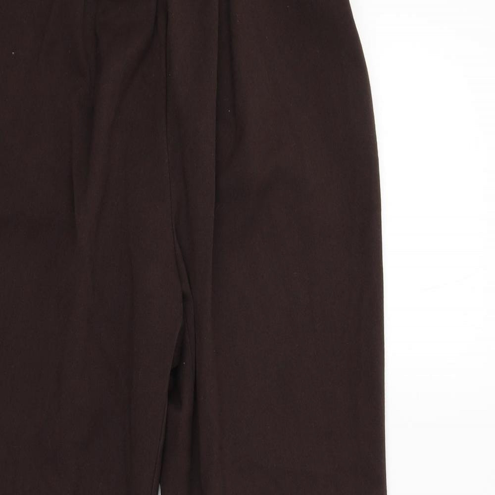 Womens UK Size 14 Preworn Regular Fit Capri Brown Trousers