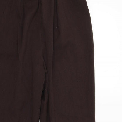 Womens UK Size 14 Preworn Regular Fit Capri Brown Trousers