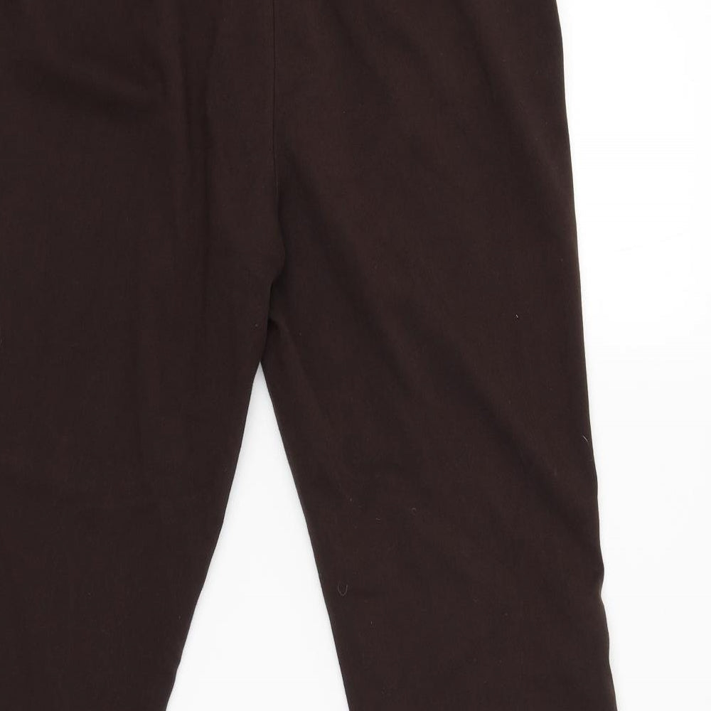 Womens UK Size 14 Preworn Regular Fit Capri Brown Trousers
