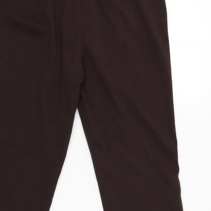 Womens UK Size 14 Preworn Regular Fit Capri Brown Trousers