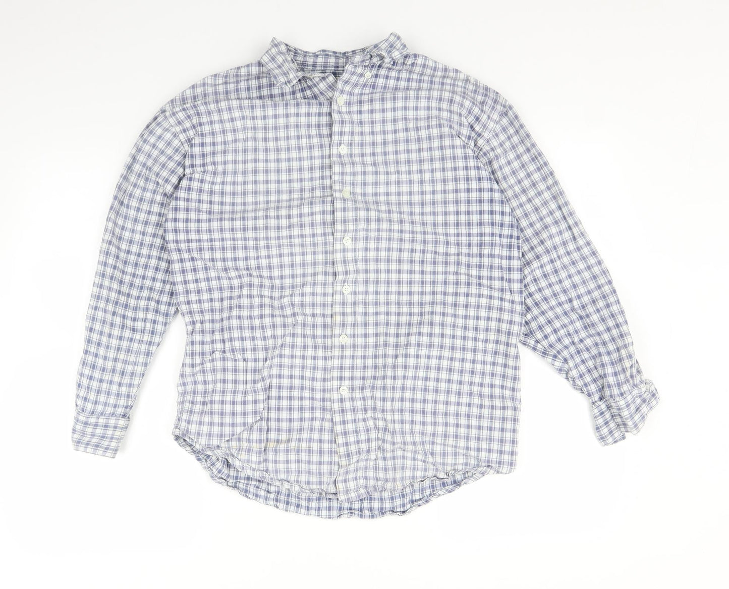 Mens UK Size M Emma & Co Blue  Button-Up Long Sleeve Casual Shirt