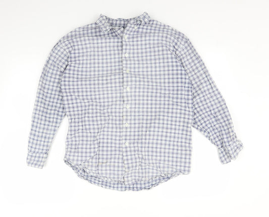 Mens UK Size M Emma & Co Blue  Button-Up Long Sleeve Casual Shirt