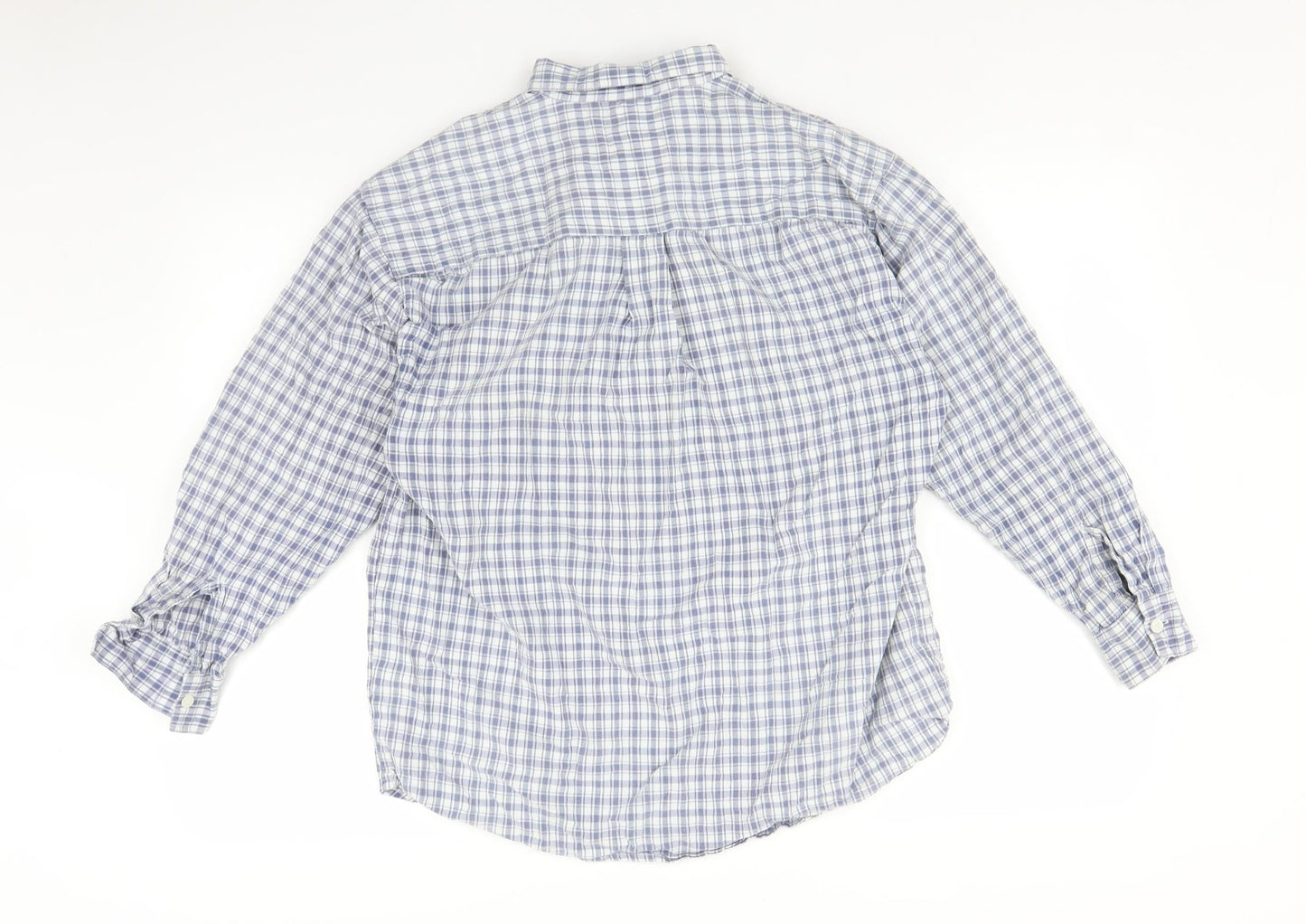 Mens UK Size M Emma & Co Blue  Button-Up Long Sleeve Casual Shirt
