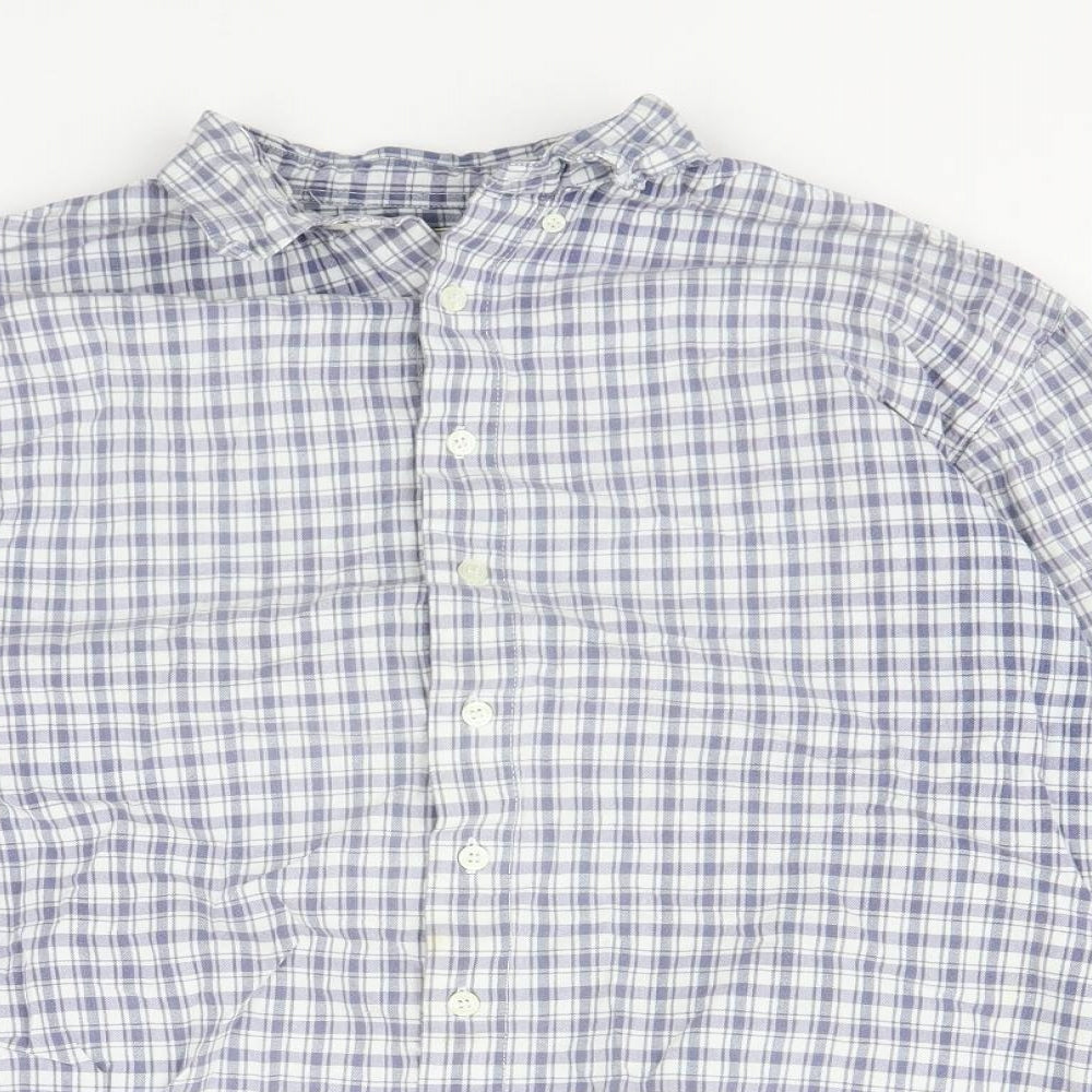 Mens UK Size M Emma & Co Blue  Button-Up Long Sleeve Casual Shirt