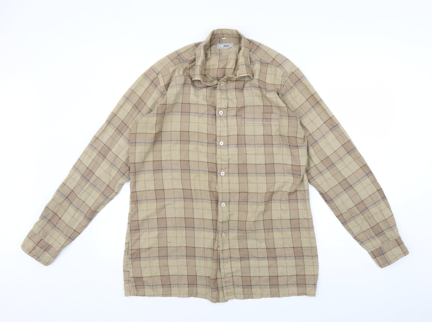 Willow Mens Brown Plaid   Button-Up Size L