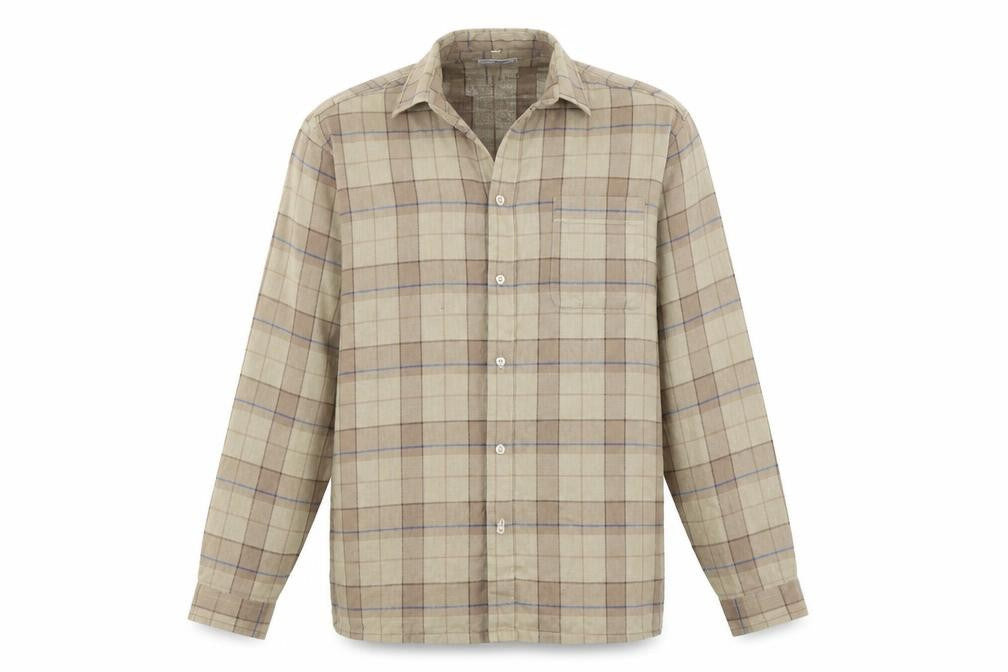 Mens UK Size L Willow Brown  Button-Up Long Sleeve Casual Shirt