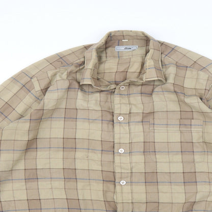 Willow Mens Brown Plaid   Button-Up Size L