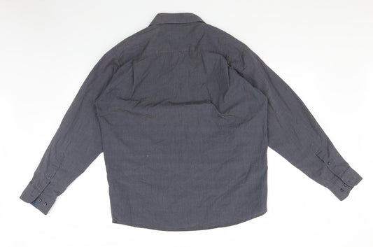 Mens UK Size 15.5 Morgan Grey  Button-Up Long Sleeve Casual Shirt