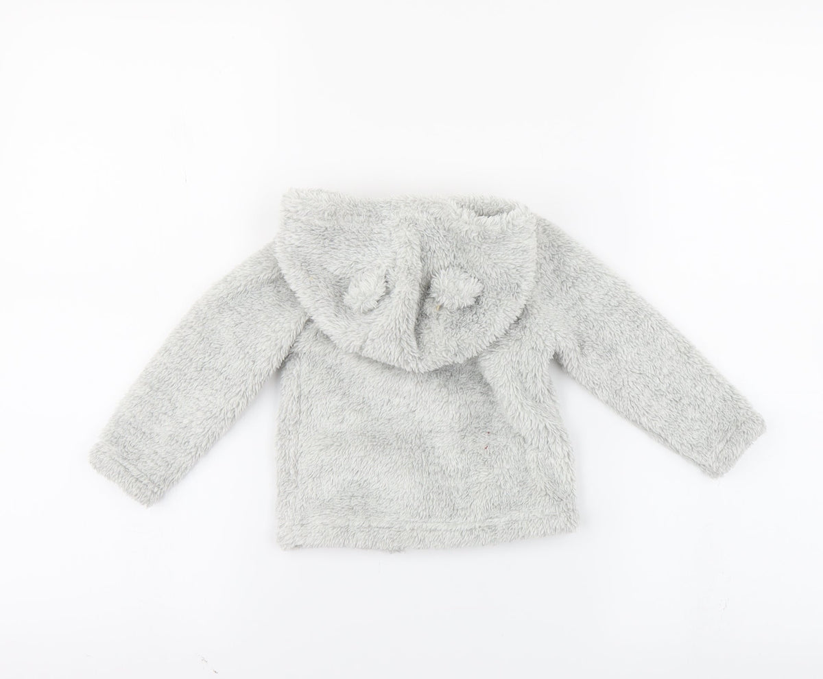 Back view of Tu Grey Full Zip Jumper, size 6-9, Months
