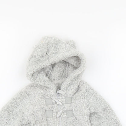 Close-up detail of Tu Grey Full Zip Jumper, size 6-9, Months