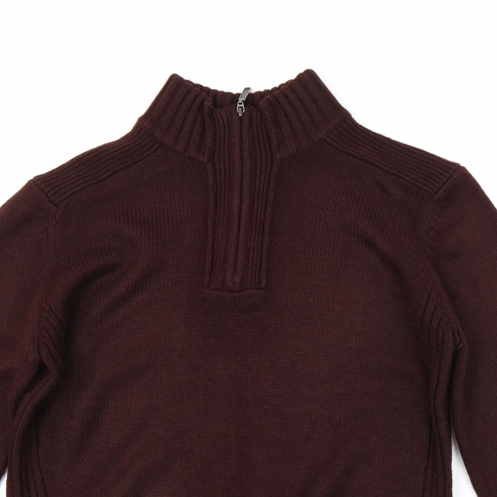 Atlantic Bay Mens Brown   Henley Jumper Size M