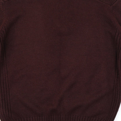 Atlantic Bay Mens Brown   Henley Jumper Size M