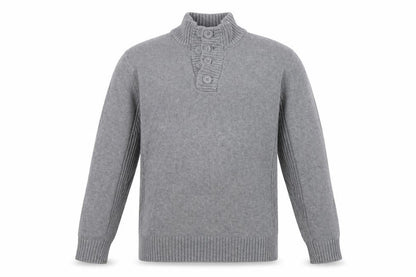 Mens UK Size M Easy Grey Henley Jumper