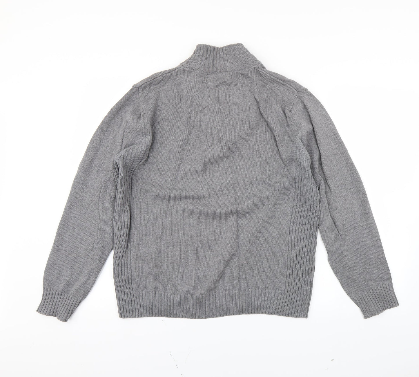 Easy Mens Grey   Henley Jumper Size M