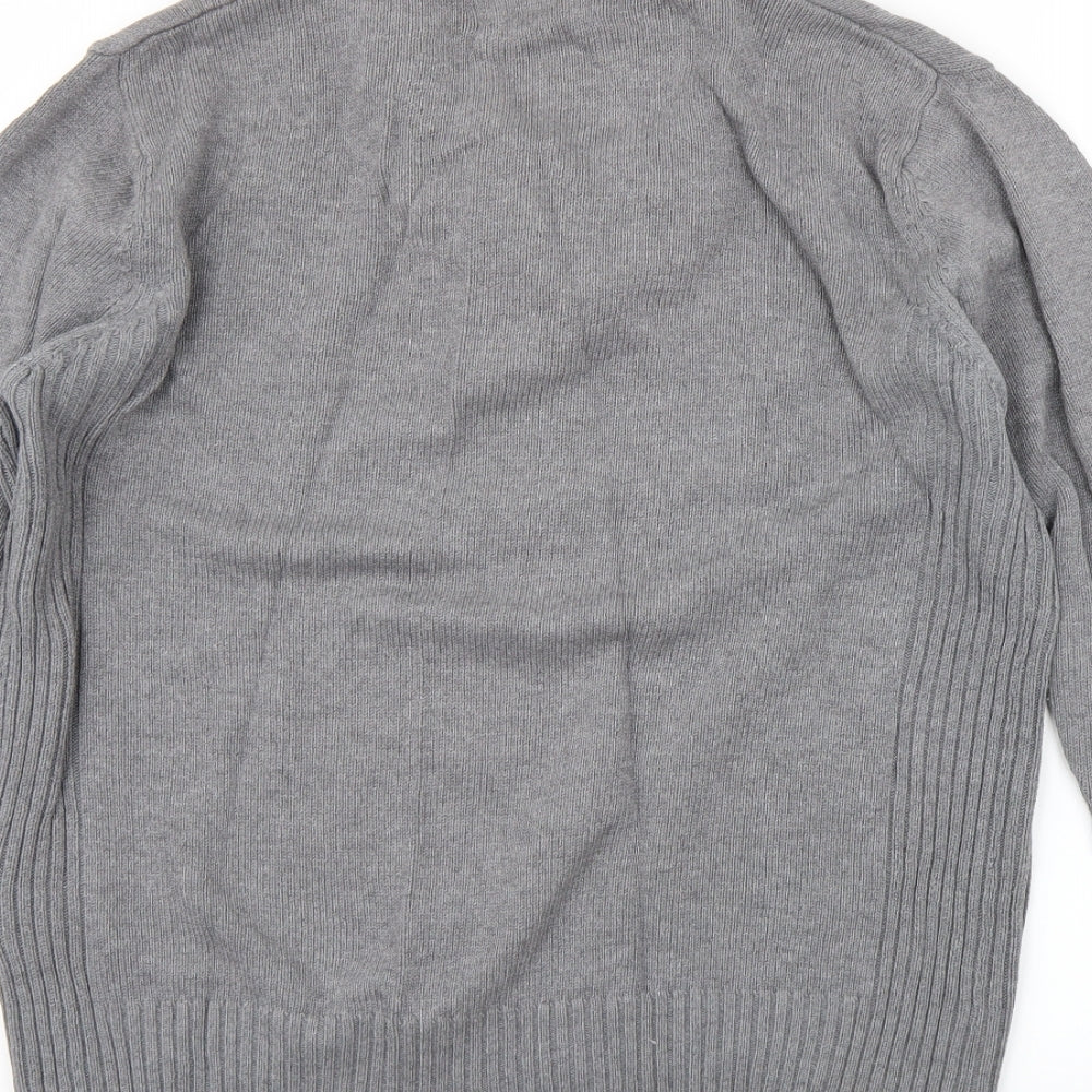 Easy Mens Grey   Henley Jumper Size M