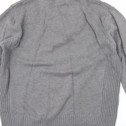 Easy Mens Grey   Henley Jumper Size M