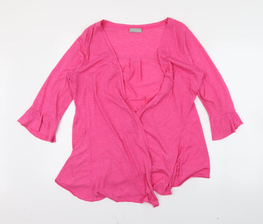 M&S Womens Pink   Wrap Jumper Size 14