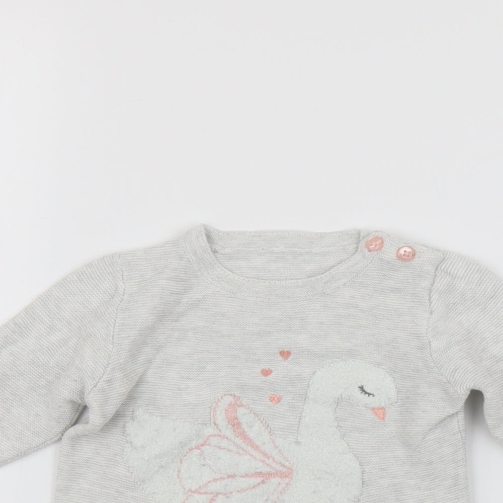 Close-up detail of George Grey jumper, size 3-6, Months