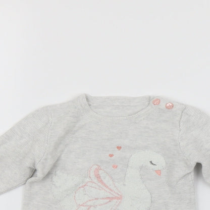 Close-up detail of George Grey jumper, size 3-6, Months