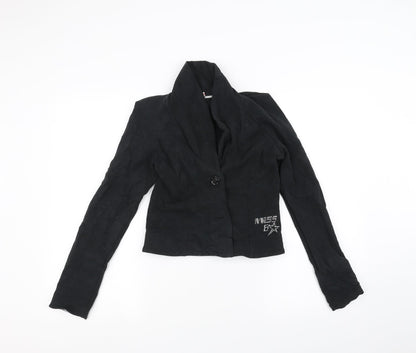Additional front view of Miss60 girls’ black jacket, size XL