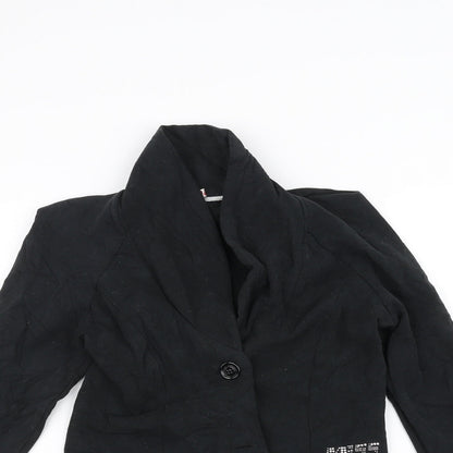 Close-up detail of Miss60 girls’ black jacket, size XL
