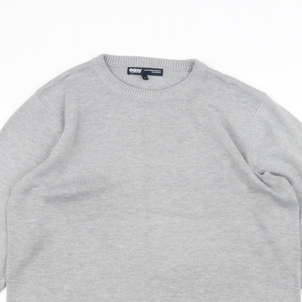 Easy Mens Grey   Pullover Jumper Size S