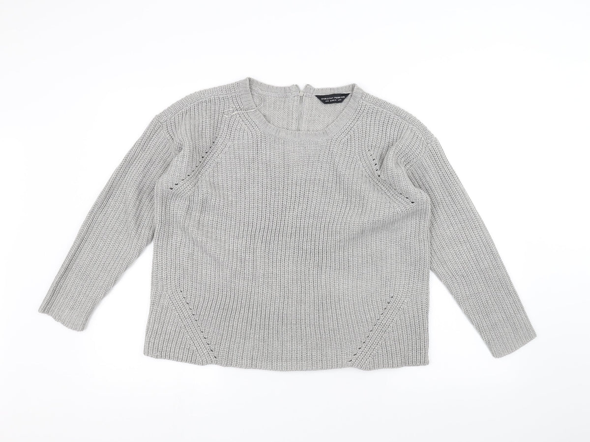 Dorothy Perkins Womens Grey  Knit Pullover Jumper Size 14