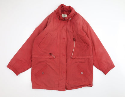 Womens UK Size 14 Essentials Red Pea Coat