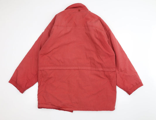 Womens UK Size 14 Essentials Red Pea Coat