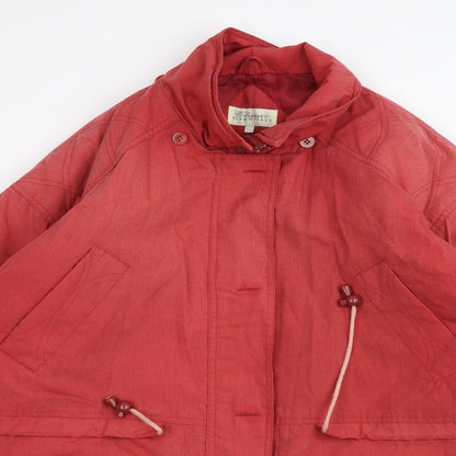 Womens UK Size 14 Essentials Red Pea Coat