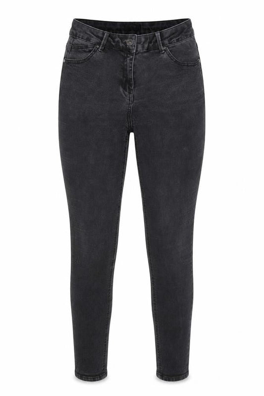 Front view of /Denim women’s black skinny jeans, size UK 12, 28-inch leg