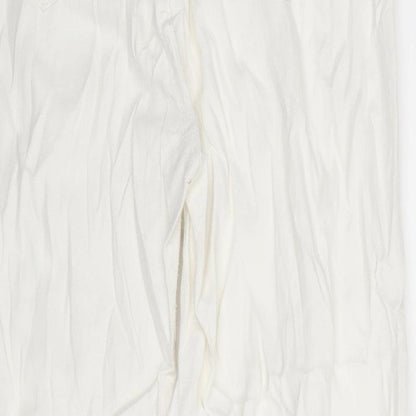Womens UK Size L Preworn Regular Fit Straight White Jeans