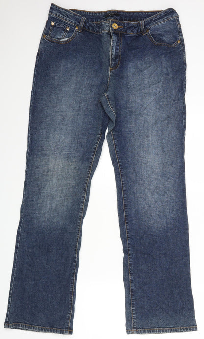 Clara F Womens Blue   Straight Jeans Size 40 L31 in