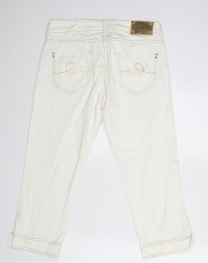 Oltre Womens White   Straight Jeans Size 14 L23 in