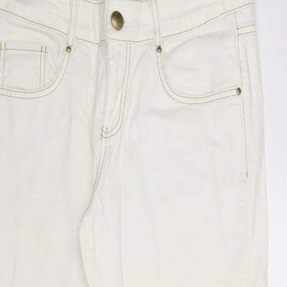 Oltre Womens White   Straight Jeans Size 14 L23 in