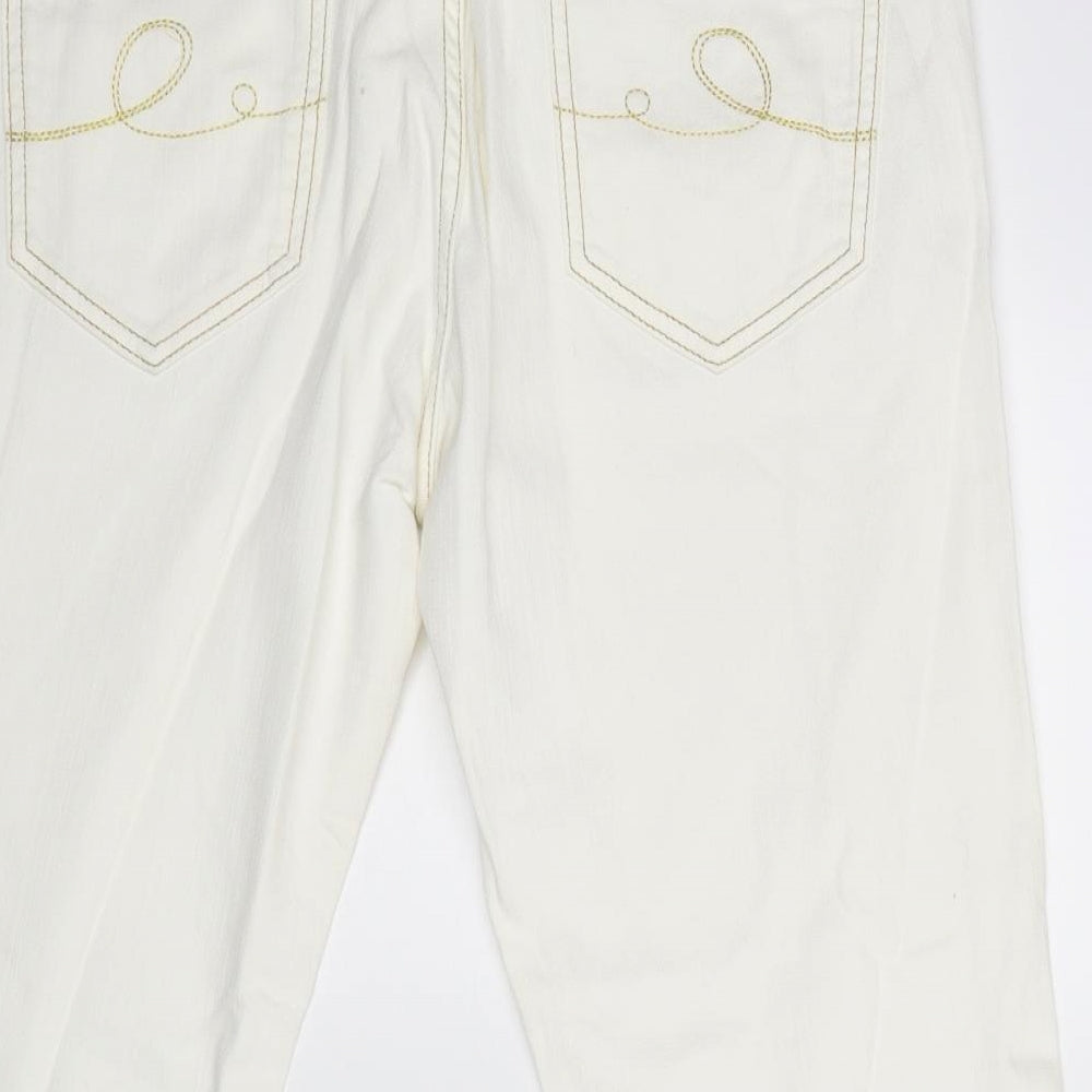 Oltre Womens White   Straight Jeans Size 14 L23 in