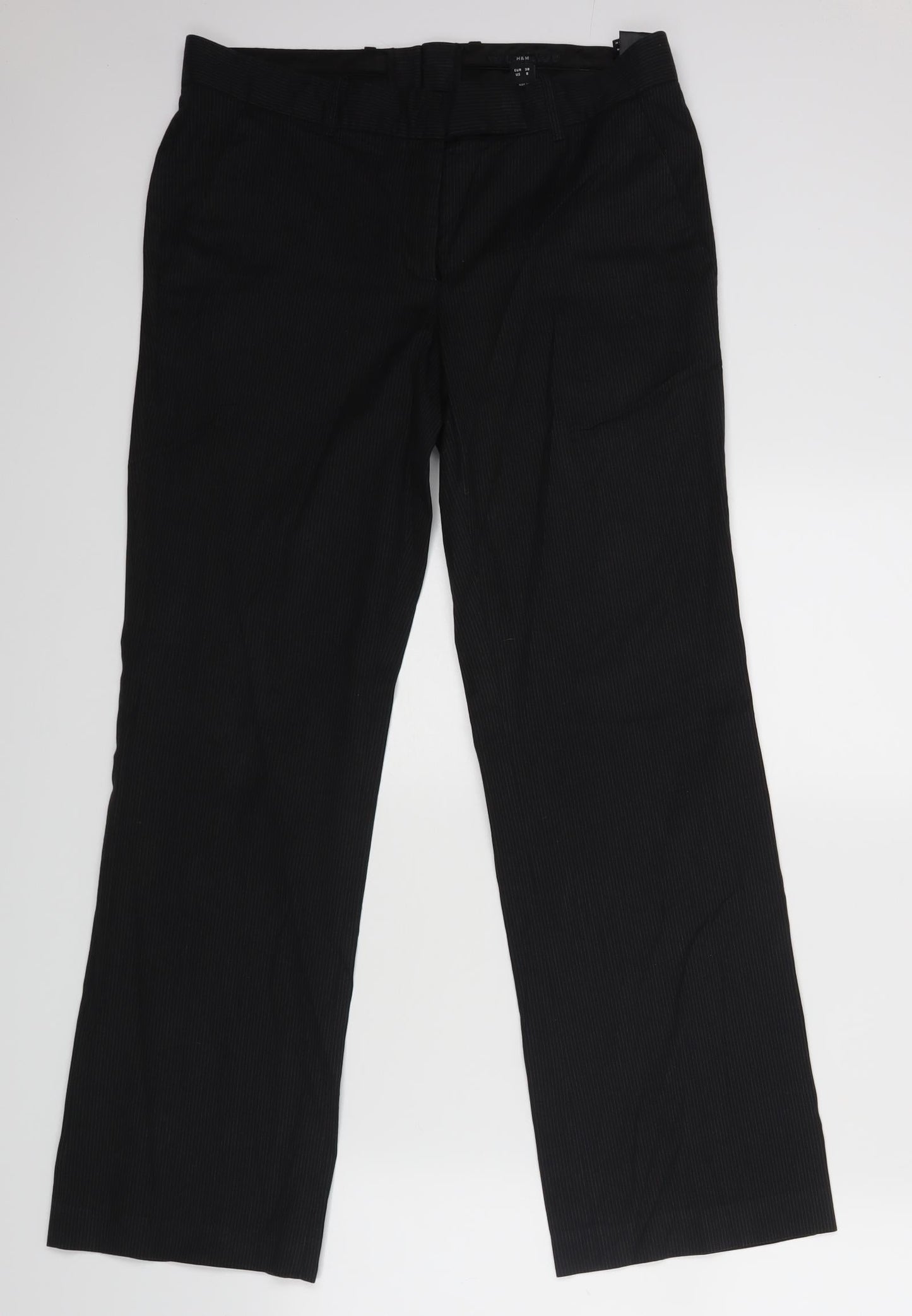 Womens UK Size 8 H&M Regular Fit Dress Pants Black Trousers