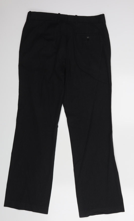 Womens UK Size 8 H&M Regular Fit Dress Pants Black Trousers