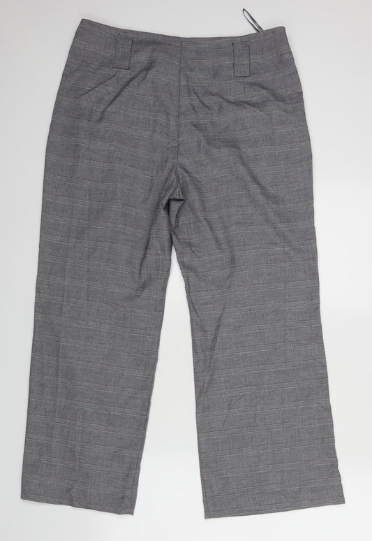 Per Una Womens Grey Check  Dress Pants Trousers Size 14 L27 in