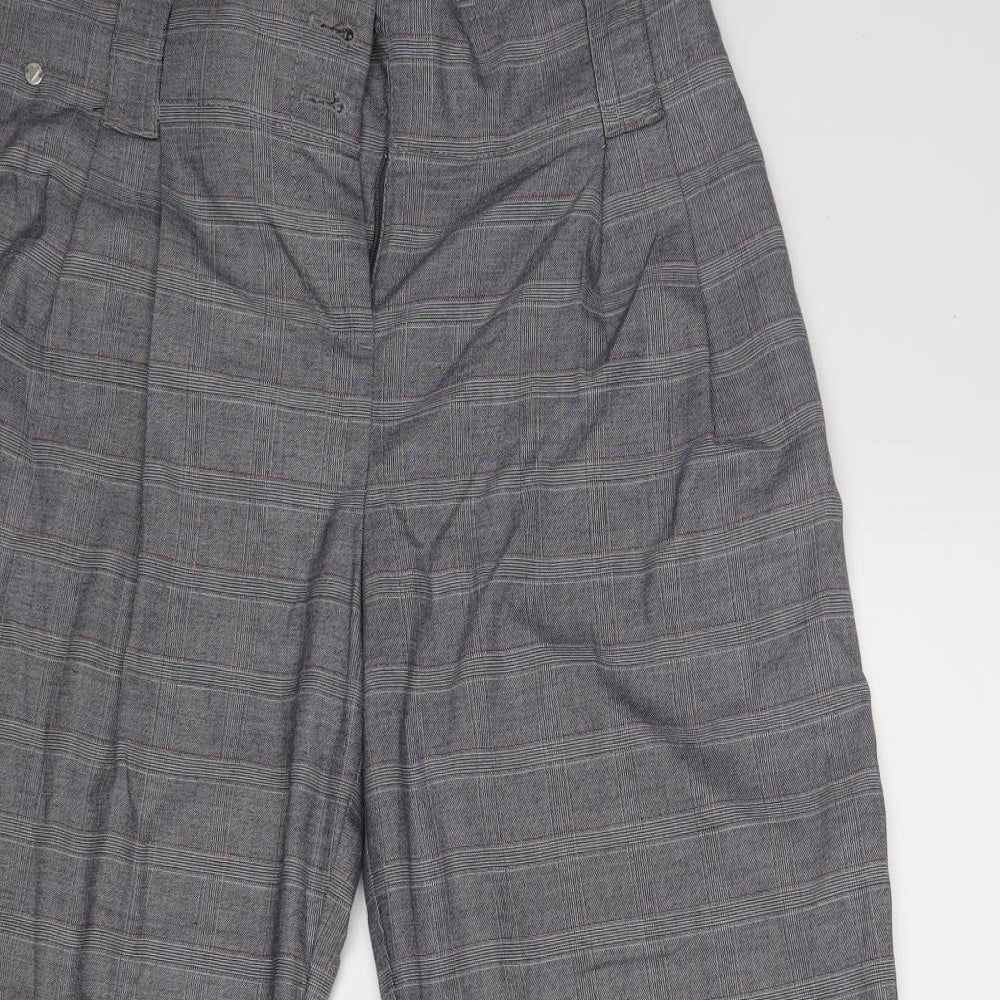 Per Una Womens Grey Check  Dress Pants Trousers Size 14 L27 in