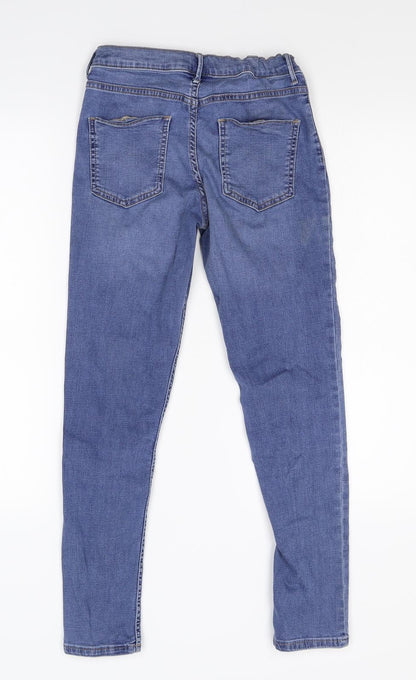 River Island Girls Blue  Damask Skinny Jeans Size 11 Years