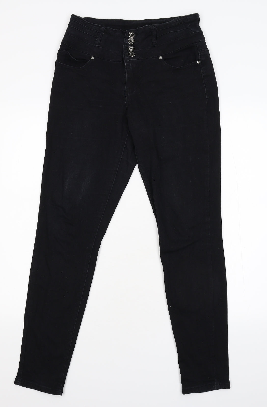 Silver Crush Womens Black  Denim Skinny Jeans Size 12 L29 in